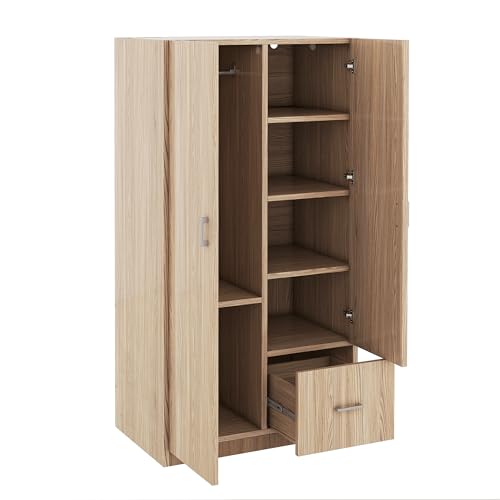 3 Door Wardrobe with Mirror and Hanging Rod S1711