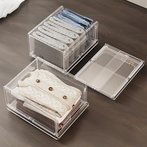 Clear Stackable Plastic Storage Bins L914121