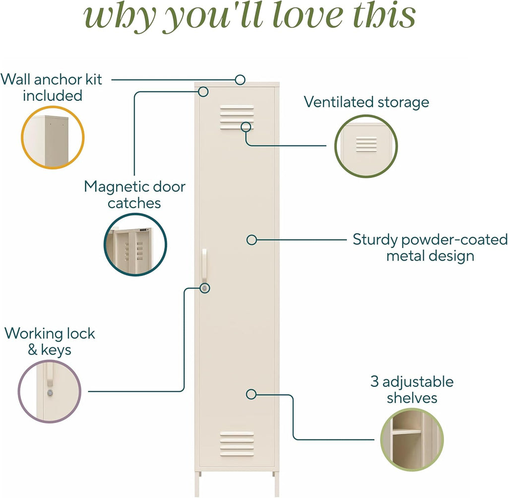 Parchment Metal Storage Cabinet Q567