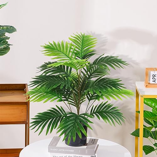 30" 2PCS Artificial Tropical Palm Leaf Bush Plastic Greenery Areca Palm Plant 21 Leaves per Bush U733522