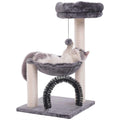 27.8 INCHES Multi-Level Cat Tree with Scratching Posts Plush Basket & Perch G61034