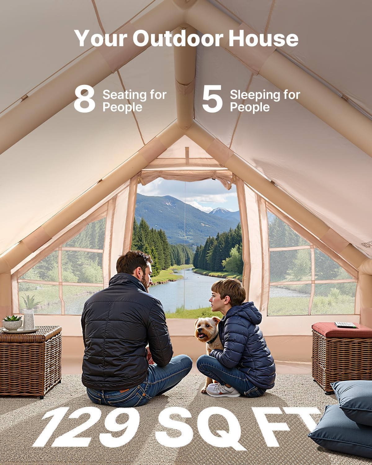 300D Oxford Inflatable Tent 5-8 Person A850