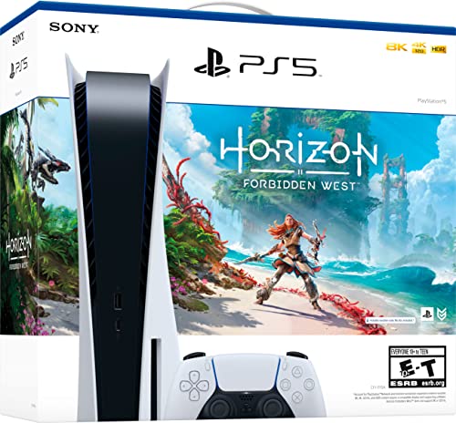 Playstation 5 Disc Version Console Horizon Forbidden West Bundle - 4K-TV Gaming, 16GB GDDR6 RAM, 8K Output, WiFi 6, Ultra-High Speed 825GB SSD L908