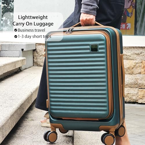 Black 20-Inch Hardside Carry On Luggage with Spinner Wheels TSA Lock S53933