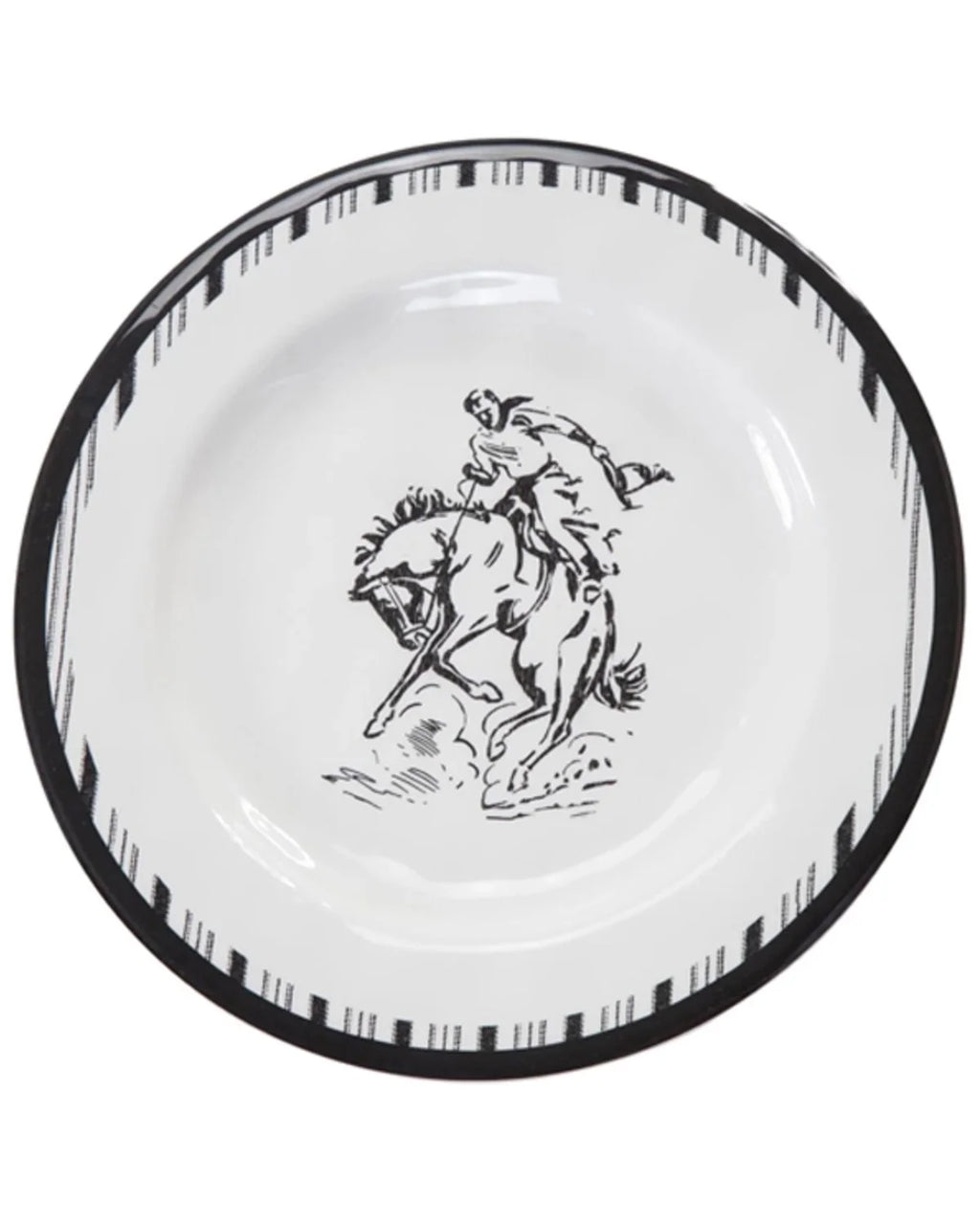 14-Piece Melamine Dinnerware Set Black/White E4115