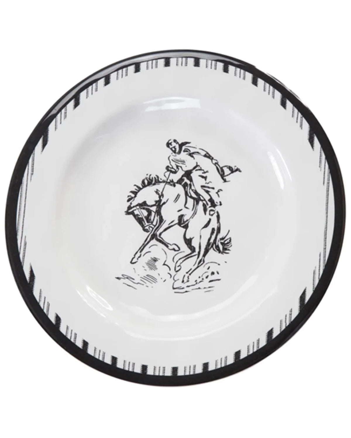 14-Piece Melamine Dinnerware Set Black/White E4115