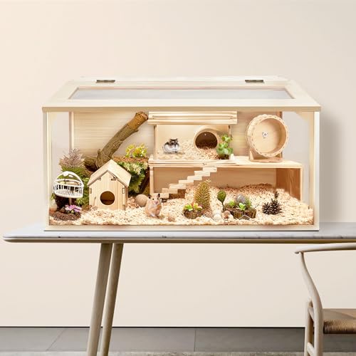 Extra Large Wooden Hamster Cage with Acrylic Sheets (32 x 16 x 16 Inch) W8476