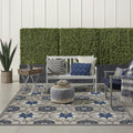 Grey/Blue 7' x 10' Area Rug N553