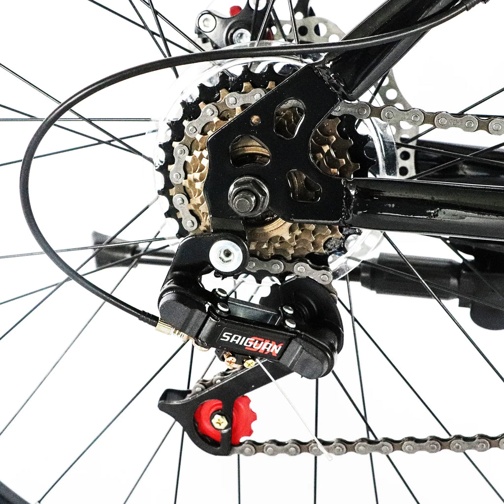 21 Speed 26" Wheel Steel Frame Mountain Bike, Black/Red G83002
