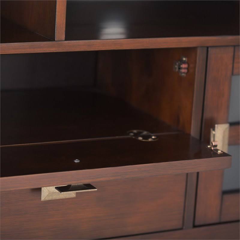 Solid Wood TV Media Stand in Russet Brown X701815