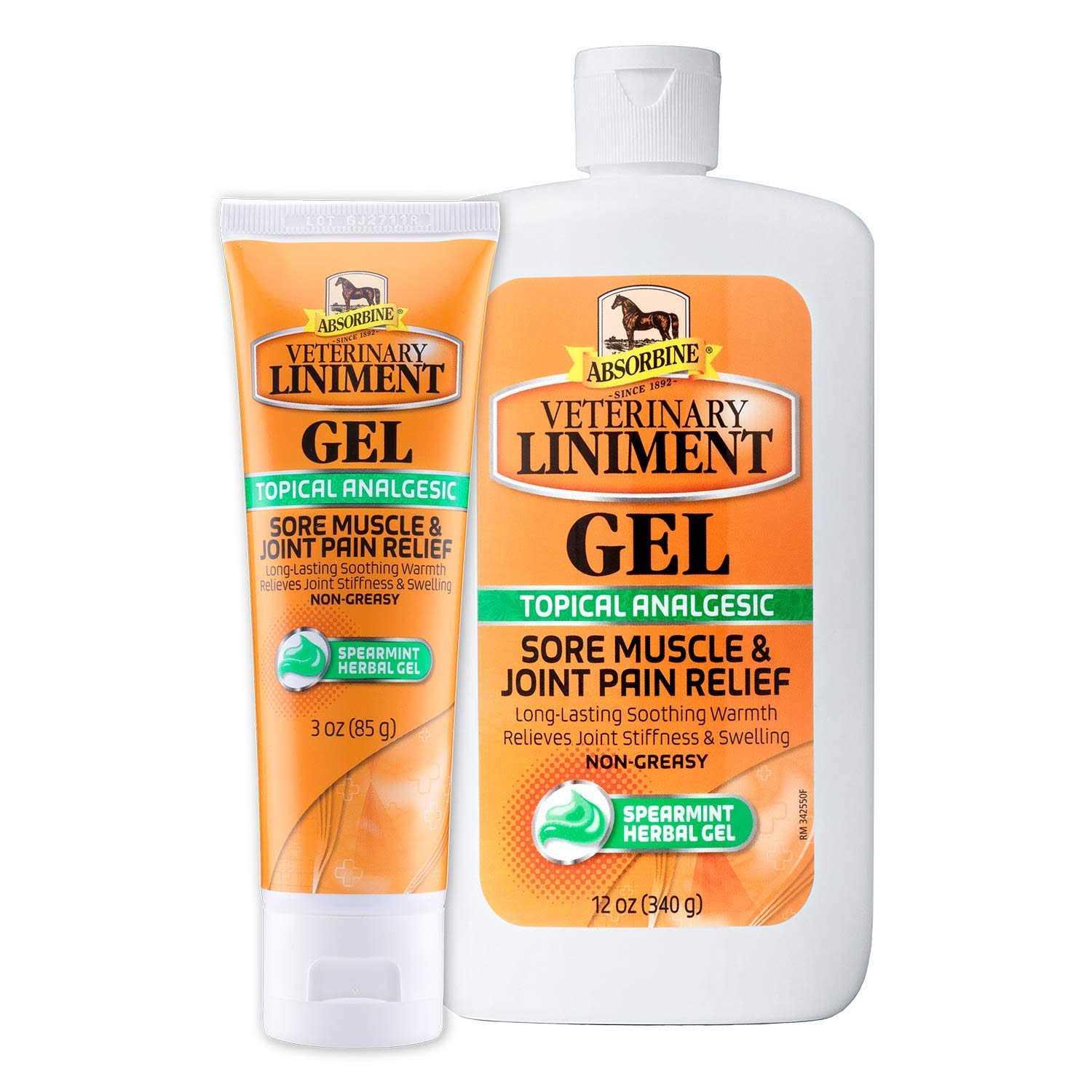 Absorbine Veterinary Liniment Gel Topical Menthol Analgesic Rub K7349