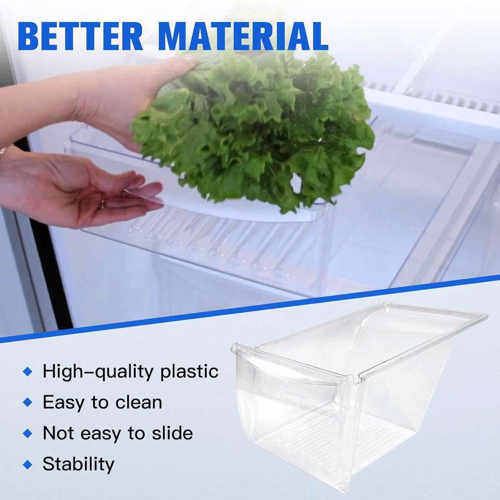 2Pcs Fridge Crisper Drawer & Crisper Bin Refrigerator Replacement R544