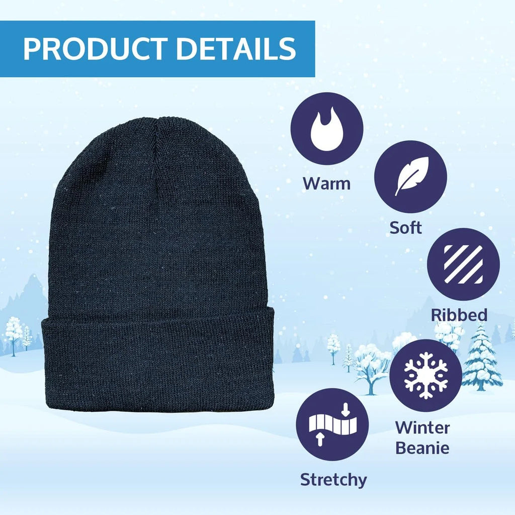 48 Pack Winter Thermal Beanies Skull Caps Thermal Gloves W977