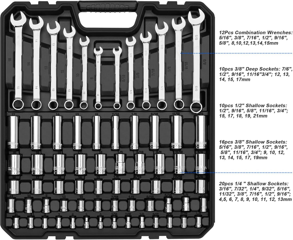 240-Piece Mechanics Tool Set with Plastic Storage Toolbox Z67296