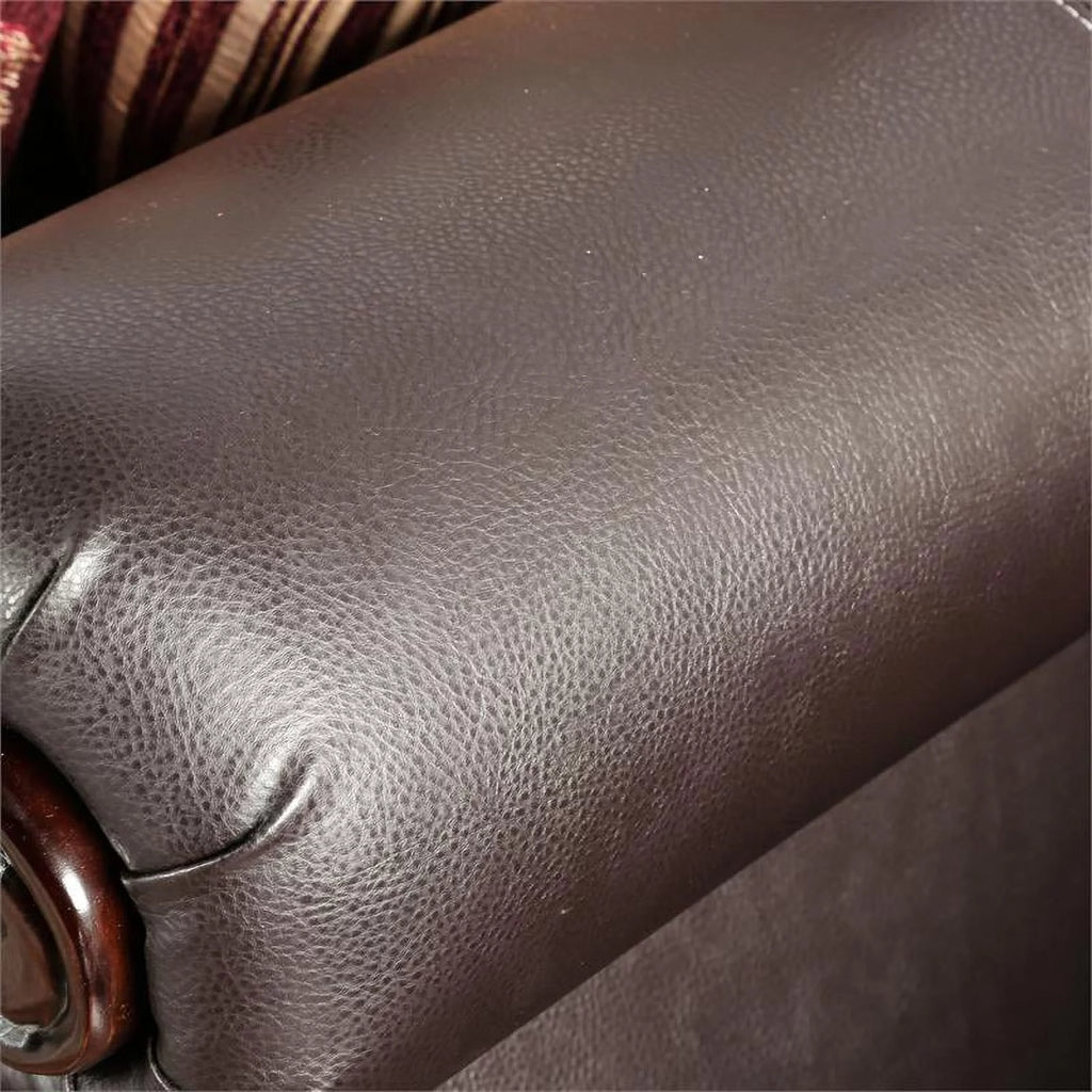 Burgundy Red Faux Leather 2-Piece Sofa Set G341589