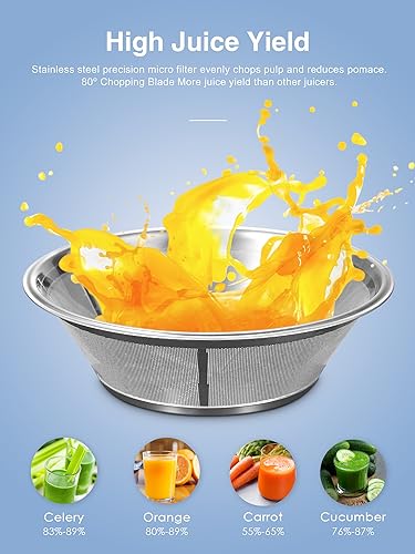 800W Centrifugal Juicer Extractor with Wide Mouth 3” Feed Chute, Stainless Steel, Black L413554