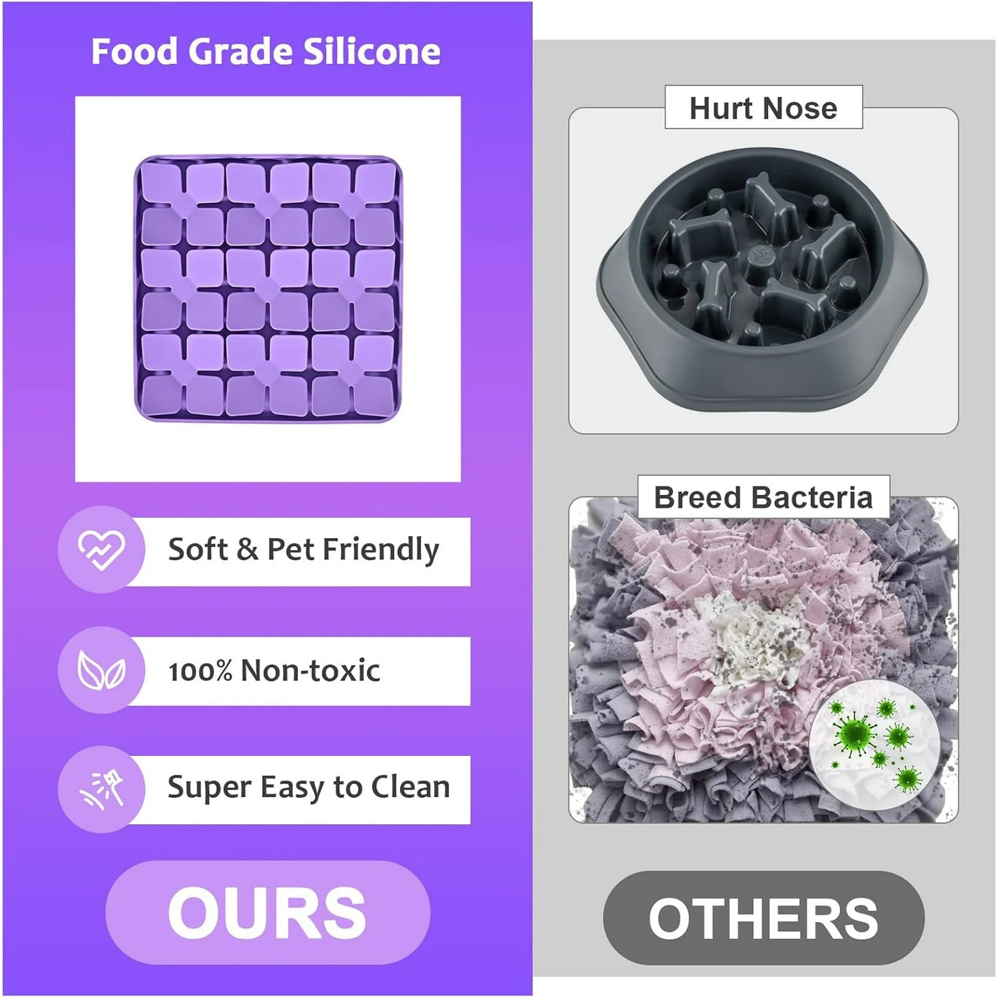 Purple Silicone Snuffle Mat for Dogs W458265