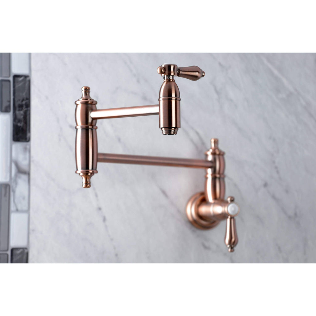 Antique Copper Wall Mount Pot Filler Kitchen Faucet W407