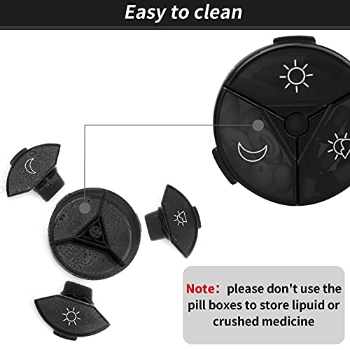 Black Weekly Pill Organizer 3 Times a Day R8141