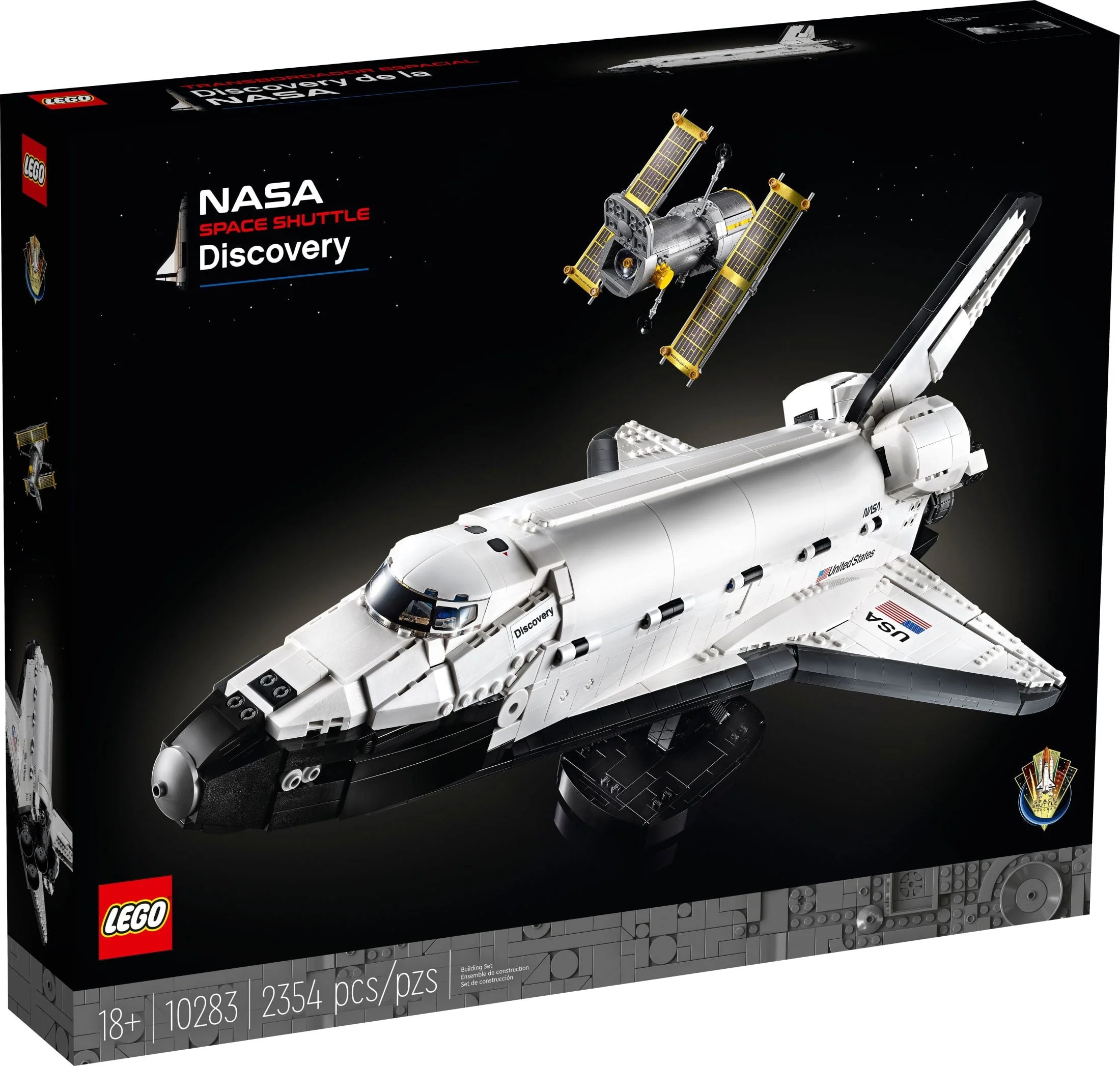 LEGO Icons NASA Space Shuttle Discovery Model Building Kit with Hubble Telescope I56667