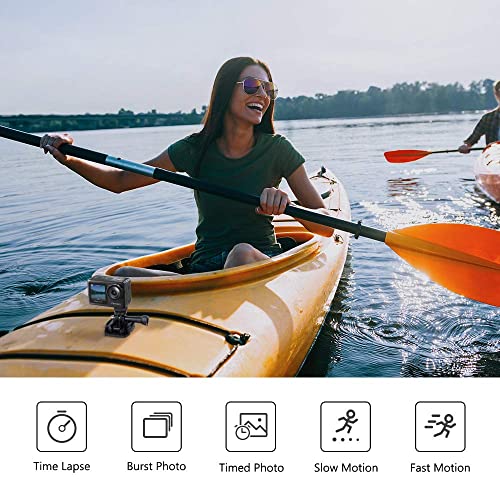 4K30FPS 20MP WiFi Action Camera with Touch Screen EIS 2.0 Zoom Remote Control 131 Feet Underwater Camera with 2X 1350mAh Batteries C689