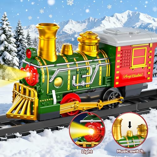 Electric Train Set with Smoke, Light and Sound, DIY Building Train Tracks C325179