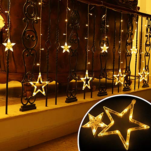 138 LED Star String Lights with Timer, Warm White B2733
