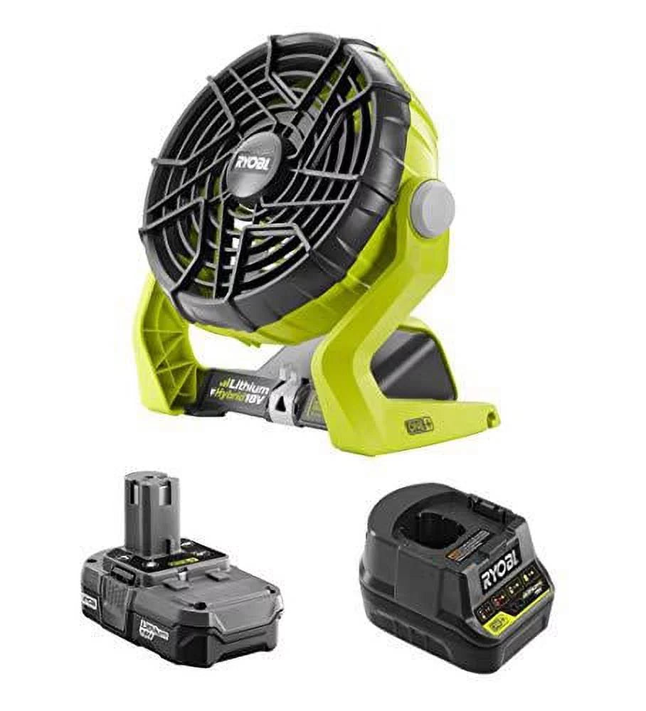 18-Volt Hybrid Portable Fan Kit with Battery and Charger C773181