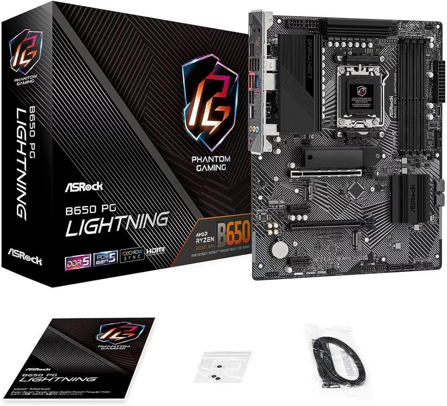 AM5 ATX Motherboard Bundle with AMD Ryzen 5 7600X, DDR5, PCIE 4.0 x16, 2.5Gb LAN, Rear USB3.2 Gen2x2 Type-C V20309