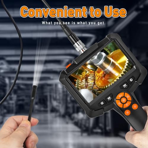 16.4FT Semi-Rigid Cord 1080P HD Industrial Borescope Camera with 8 LED Lights X424