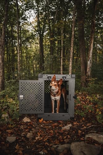 Gray 40" Collapsible Aluminum Dog Crate K478