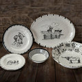 14-Piece Melamine Dinnerware Set Black/White E4115