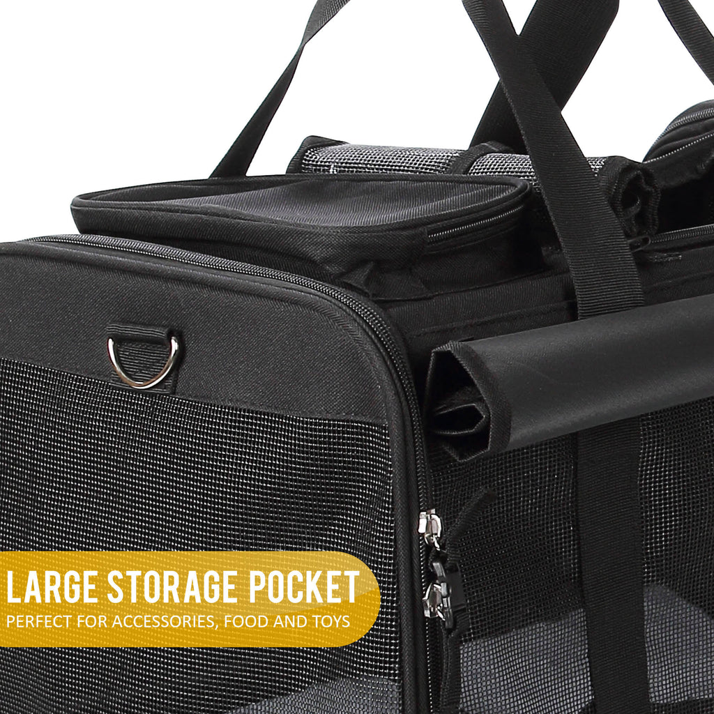 Black Pet Carrier with Detachable Wheels R5606