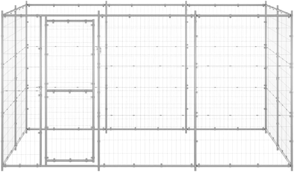 Galvanized Steel Outdoor Dog Kennel 78.1 ft2 Y733