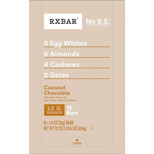 Coconut Chocolate Protein Bars, 22oz Box (12 Bars) B809