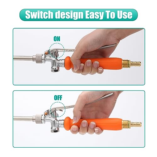 All Metal Replacement Sprayer Wand with Shut off Valve & 2 Hose Clamps O981