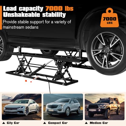 7000 LBS Portable Car Lift with 28" Max Height S57654
