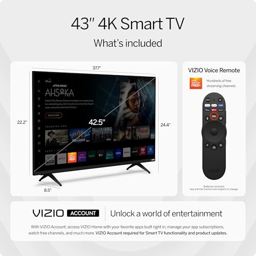 43-inch 4K UHD LED Smart TV with Dolby Vision HDR, WiFi 6, Bluetooth N130696
