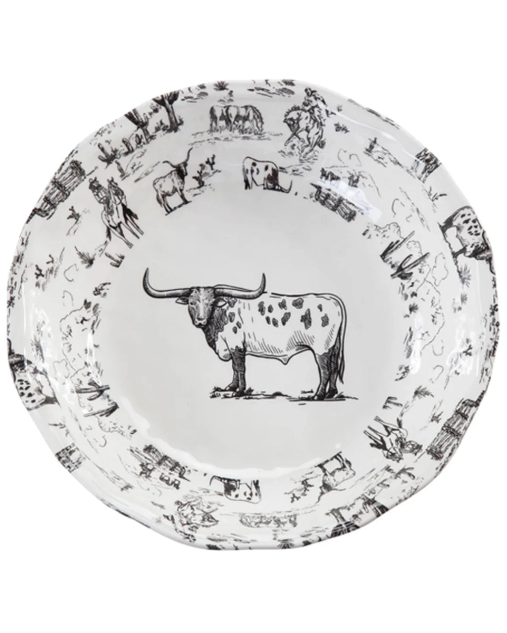 14-Piece Melamine Dinnerware Set Black/White E4115