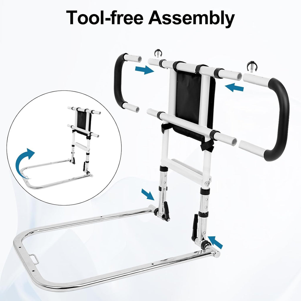 Bed Rail with Adjustable Height & Extendable Dual Side Handles O14884