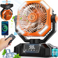 20000mAh Rechargeable Oscillating Camping Fan with LED Lantern and Remote Control Y6886