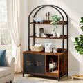 Cat Litter Box Enclosure Furniture with Shelves and Doors X35575