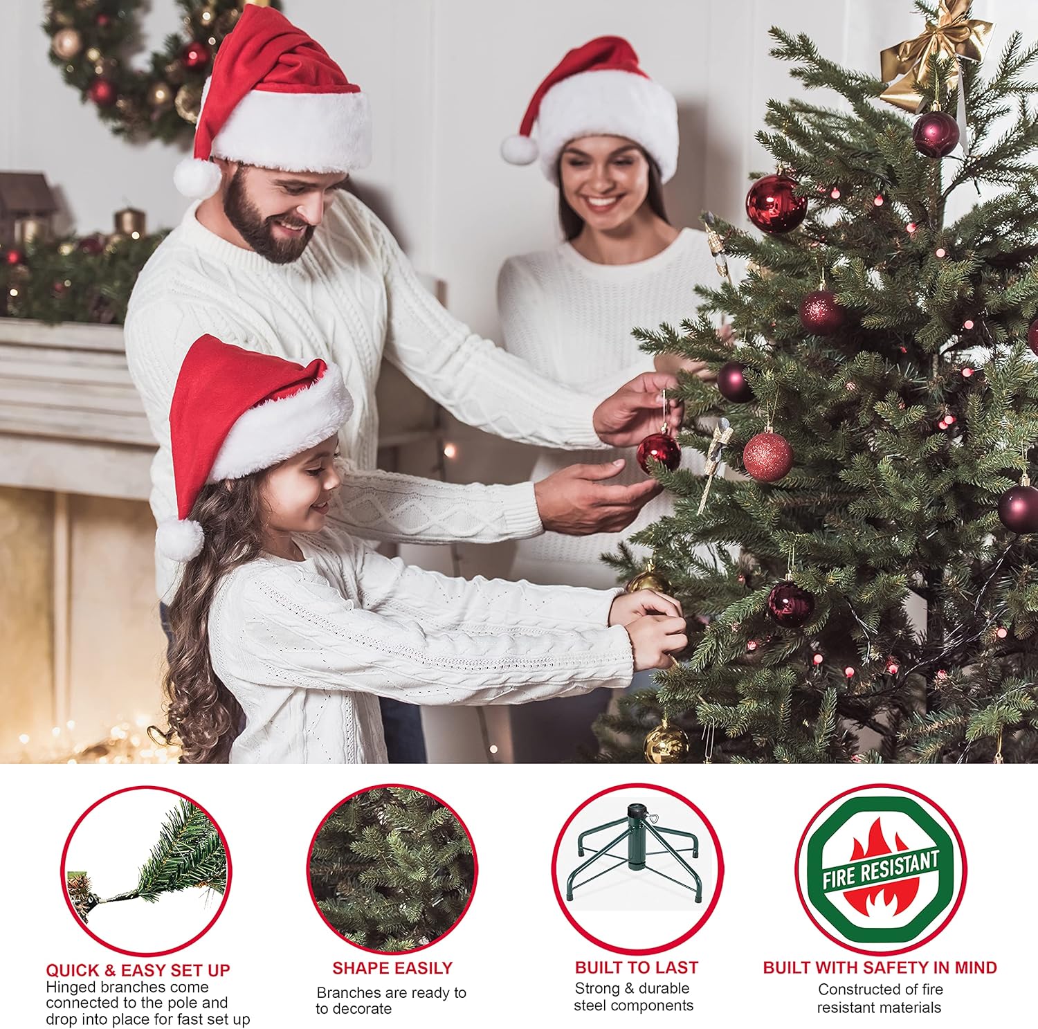 7.5 Foot Pre-Lit Fraser Fir Artificial Christmas Tree with 750 Clear Lights L920
