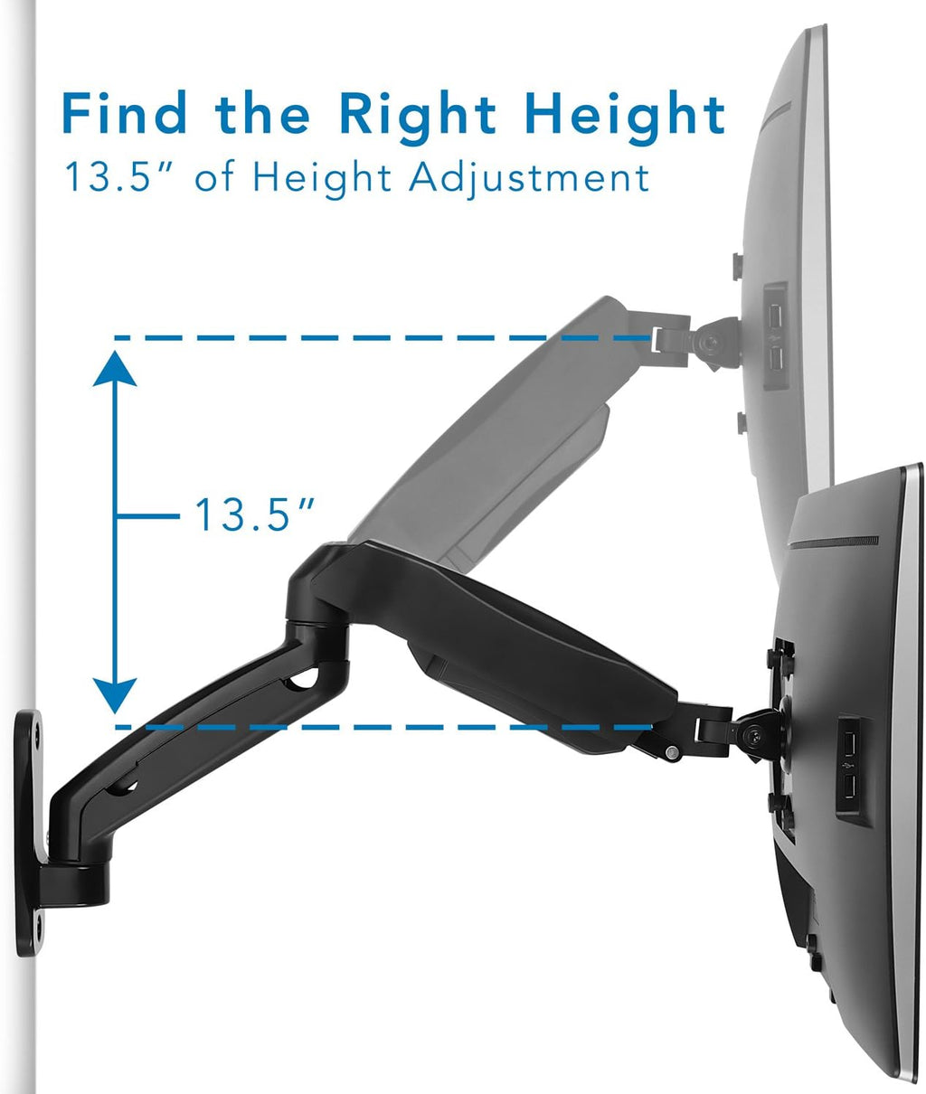 Full Motion Gas Spring Monitor Wall Mount Arm for 13-32 Inch Screens U355