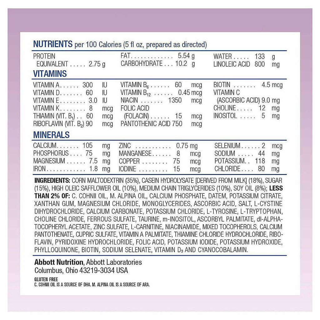 Hypoallergenic Baby Formula Powder, 4 Pack, 19.8 oz D340191