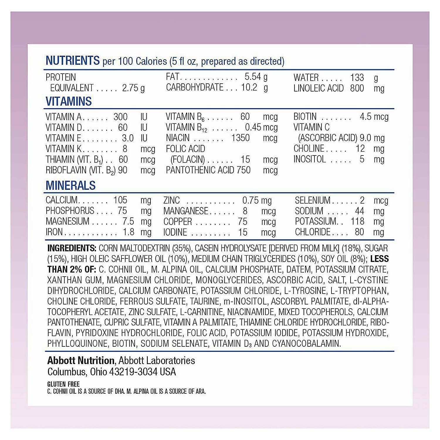Hypoallergenic Baby Formula Powder, 4 Pack, 19.8 oz D340191