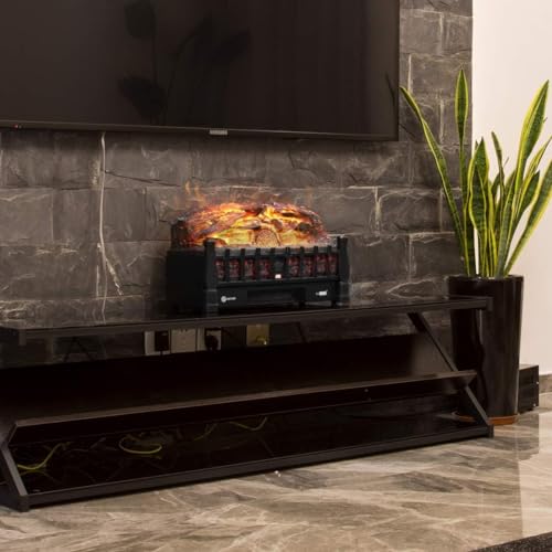 23 Inch 120V 1400W Portable Electric Fireplace Insert Log Heater Black U349