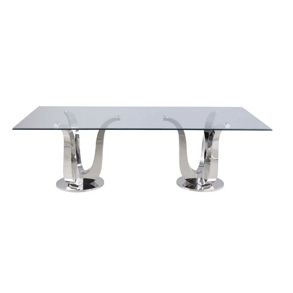 Rectangular Steel and Glass Dining Table K274