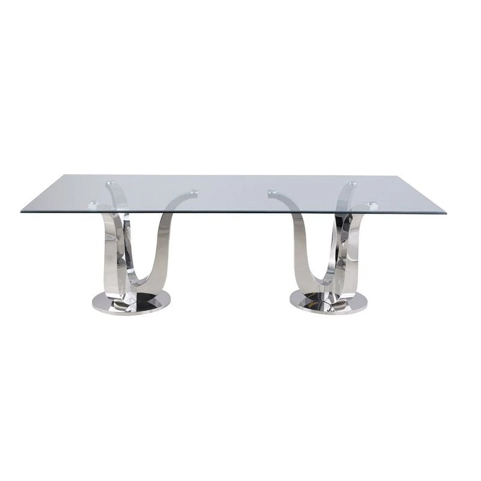 Rectangular Steel and Glass Dining Table K274