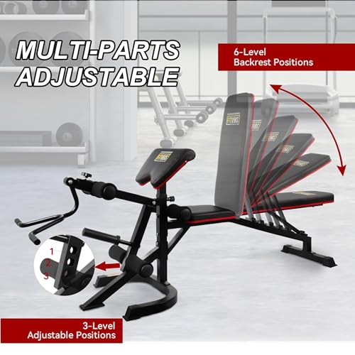 Adjustable 6 Position Utility Bench with Leg Extension and Preacher Pad C5596